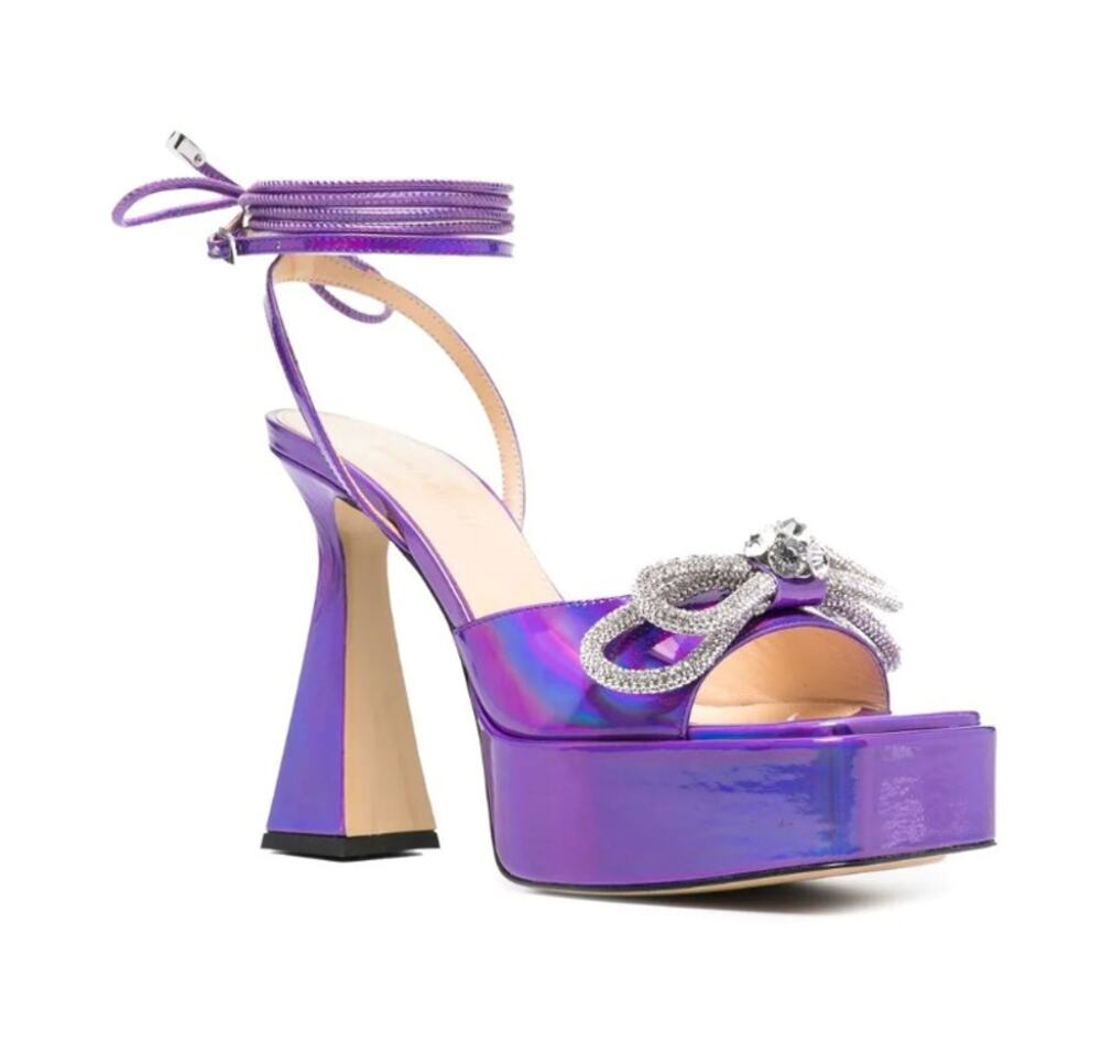MACH & MACH Double Bow 140mm platform sandals